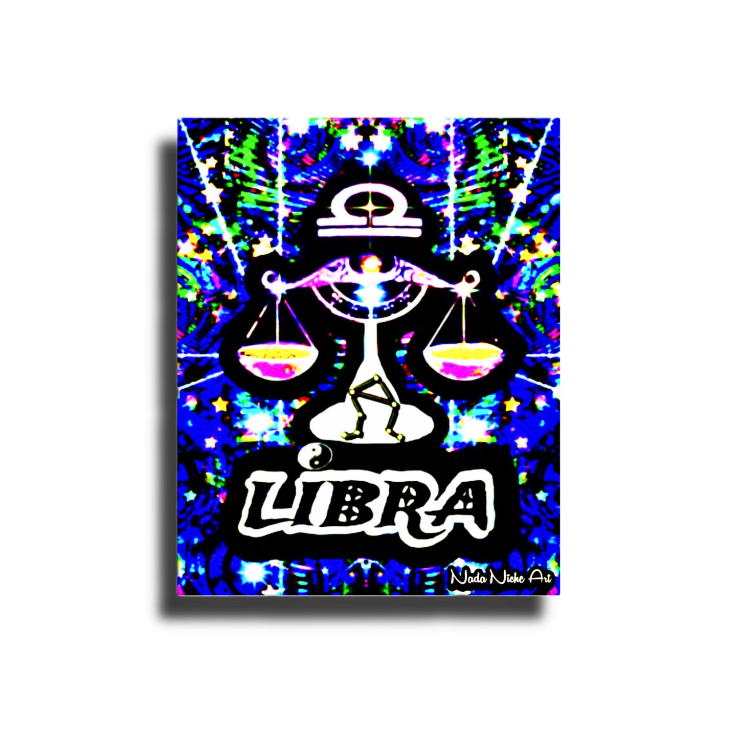 Libra Zodiac Astrology Wall Canvas With The Scales Of Justice, Symbol and Star Constellation