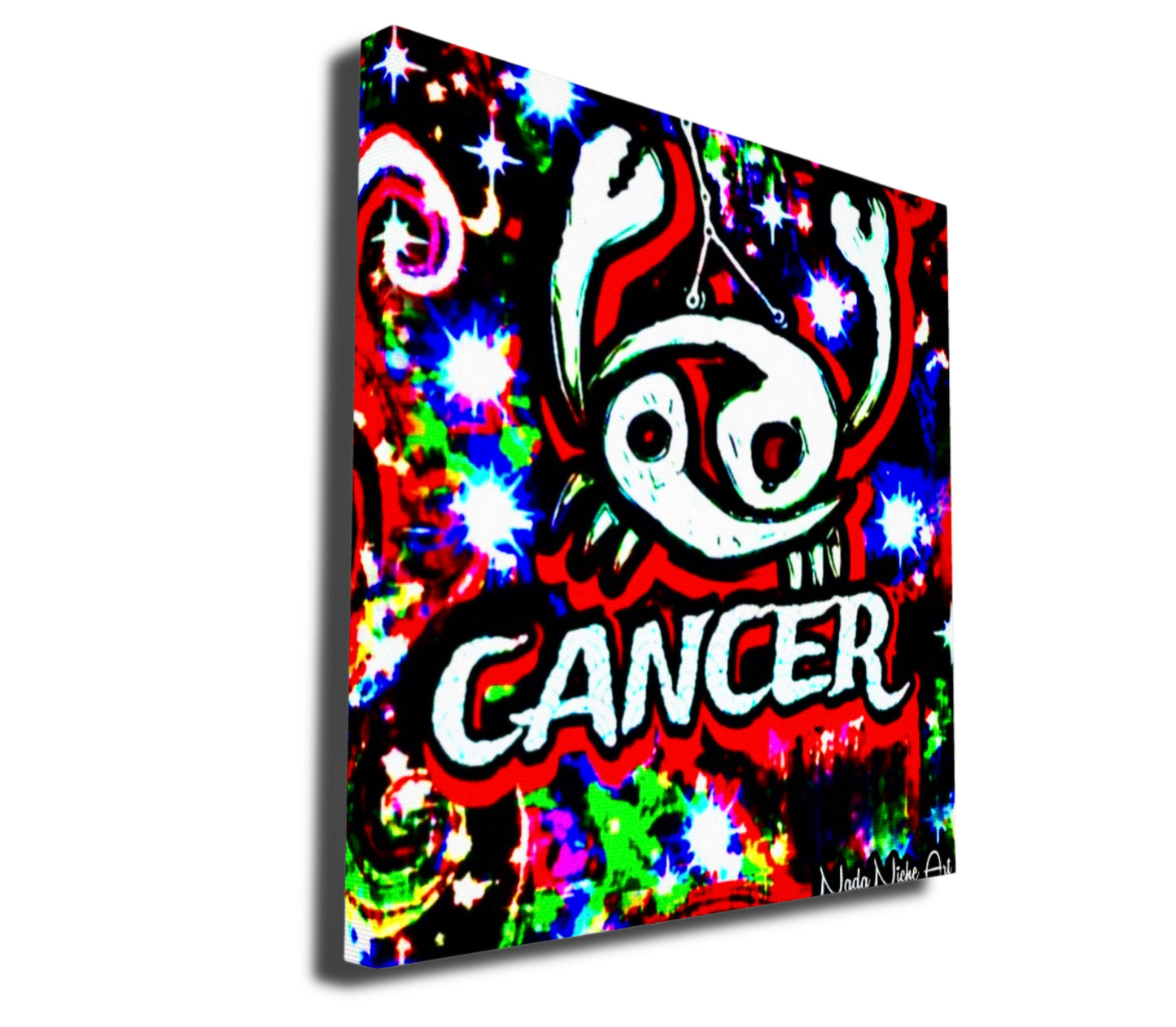 Cancer Zodiac Astrology Wall Canvas With The Crab, Symbol and Star Constellation