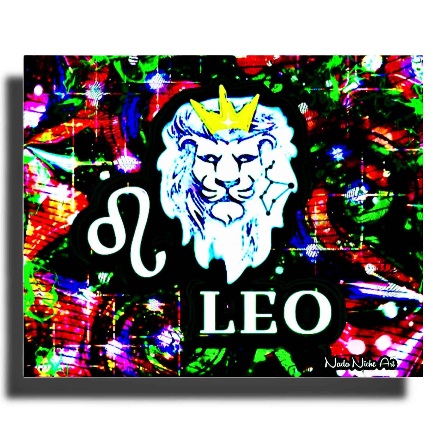 Leo Zodiac Astrology Wall Canvas With The Lion, Symbol and Star Constellation