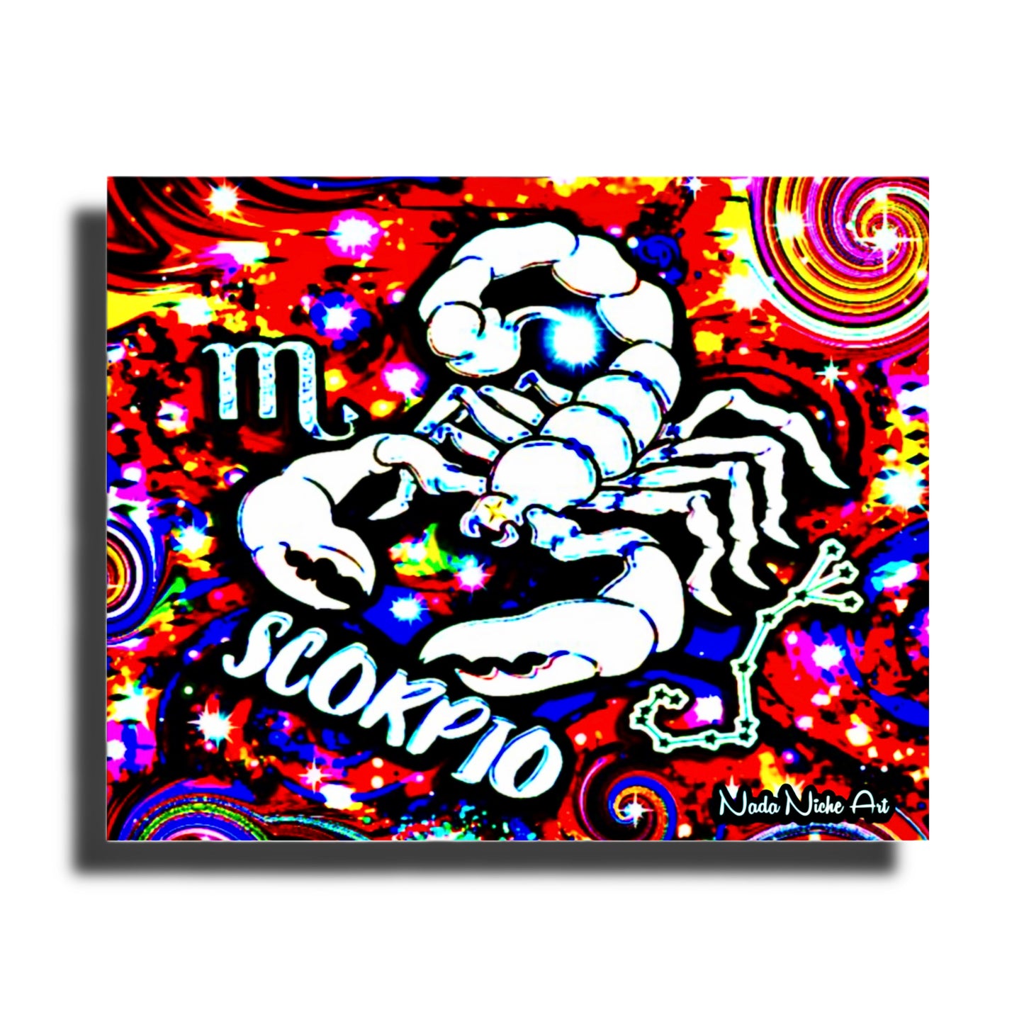 Scorpio Zodiac Astrology Wall Canvas With The Scorpion, Symbol and Star Constellation