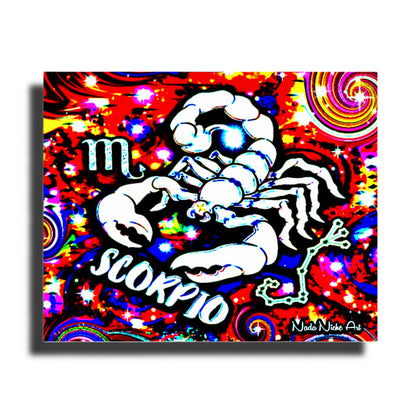 Scorpio Zodiac Astrology Wall Canvas With The Scorpion, Symbol and Star Constellation