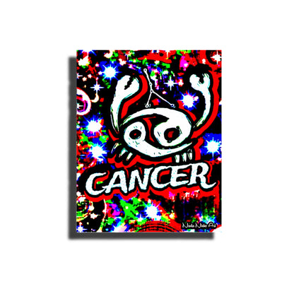 Cancer Zodiac Astrology Wall Canvas With The Crab, Symbol and Star Constellation