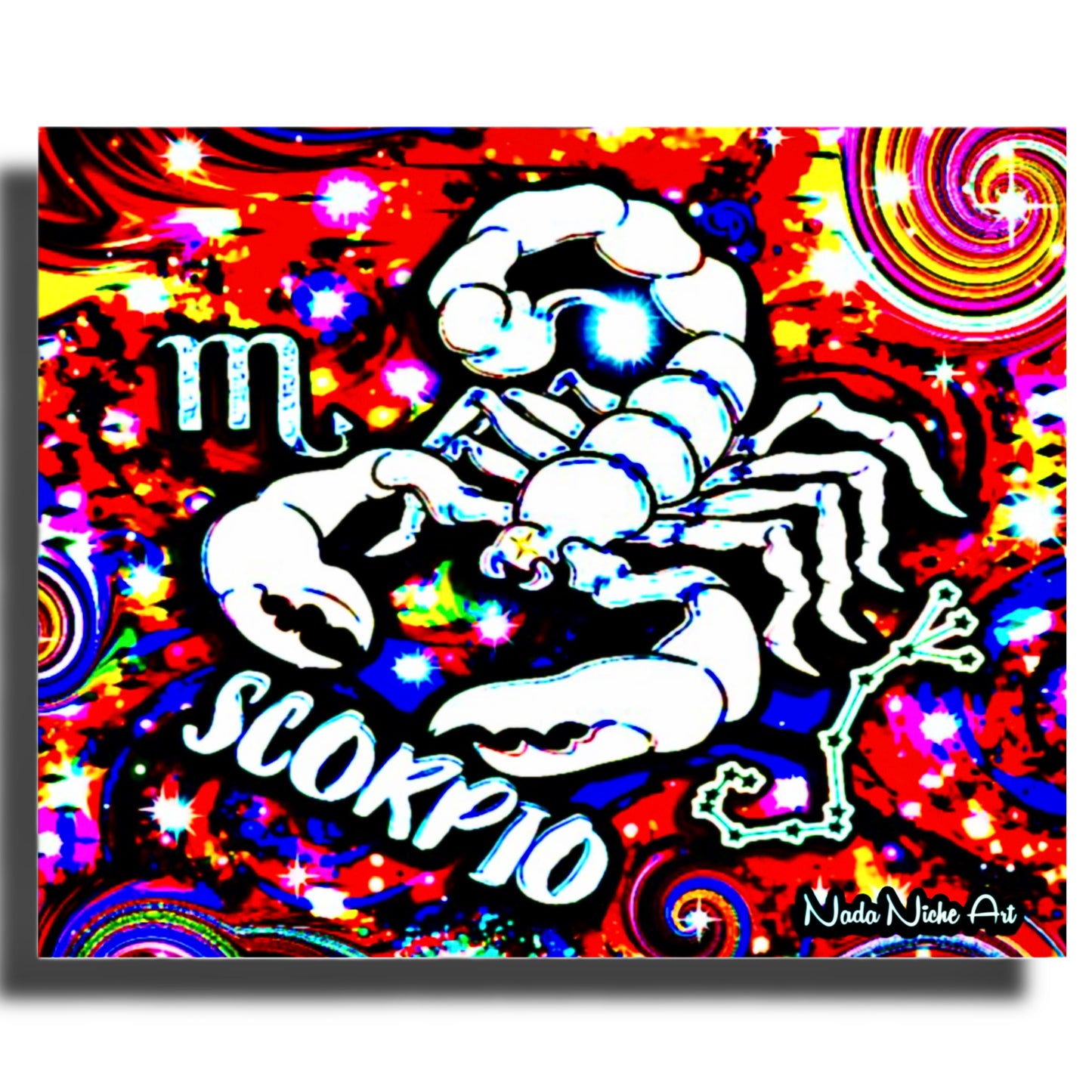 Scorpio Zodiac Astrology Wall Canvas With The Scorpion, Symbol and Star Constellation