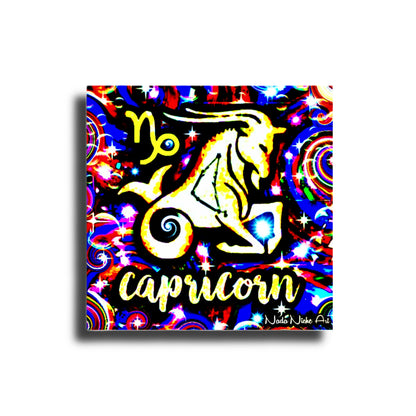 Capricorn Zodiac Astrology Wall Canvas With The Sea-Goat / Goat-Fish, Symbol and Star Constellation