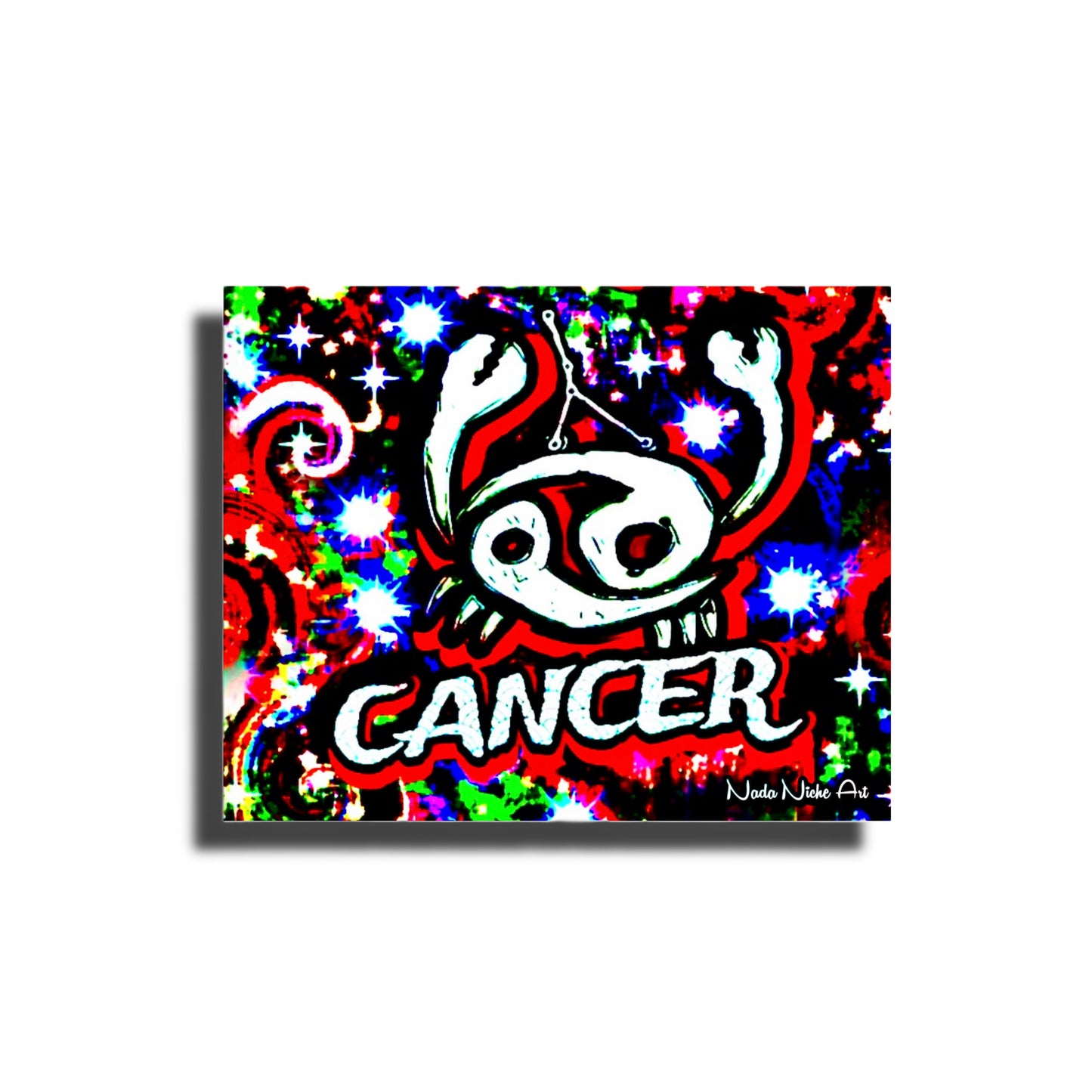 Cancer Zodiac Astrology Wall Canvas With The Crab, Symbol and Star Constellation
