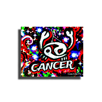 Cancer Zodiac Astrology Wall Canvas With The Crab, Symbol and Star Constellation