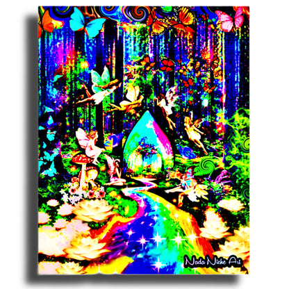 Rainbow River Fairies Forest Hideaway Hut With Butterfly Friends
