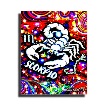 Scorpio Zodiac Astrology Wall Canvas With The Scorpion, Symbol and Star Constellation