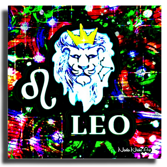 Leo Zodiac Astrology Wall Canvas With The Lion, Symbol and Star Constellation