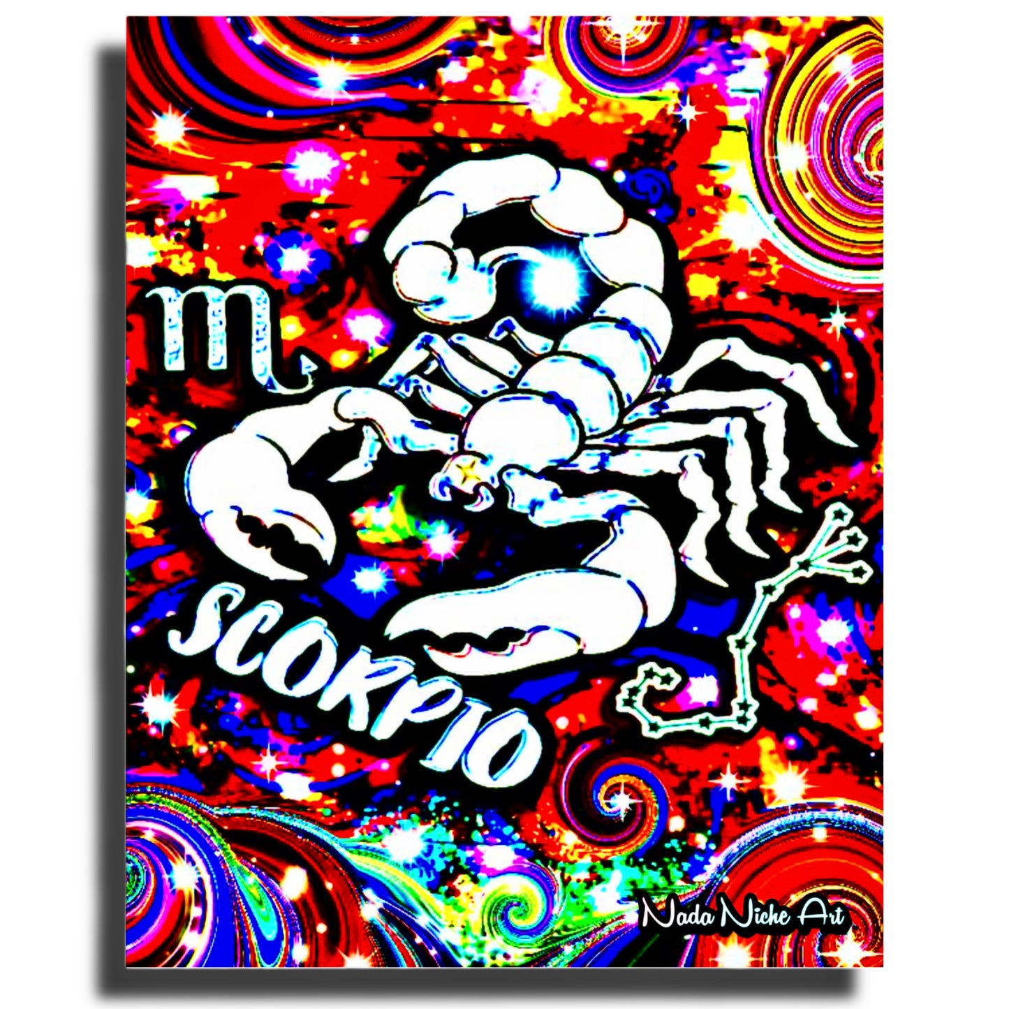 Scorpio Zodiac Astrology Wall Canvas With The Scorpion, Symbol and Star Constellation