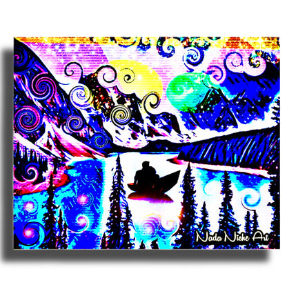 Moonlit Fantasy Boat Ride Down The Glistening River Of Love