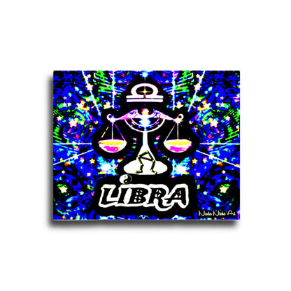 Libra Zodiac Astrology Wall Canvas With The Scales Of Justice, Symbol and Star Constellation