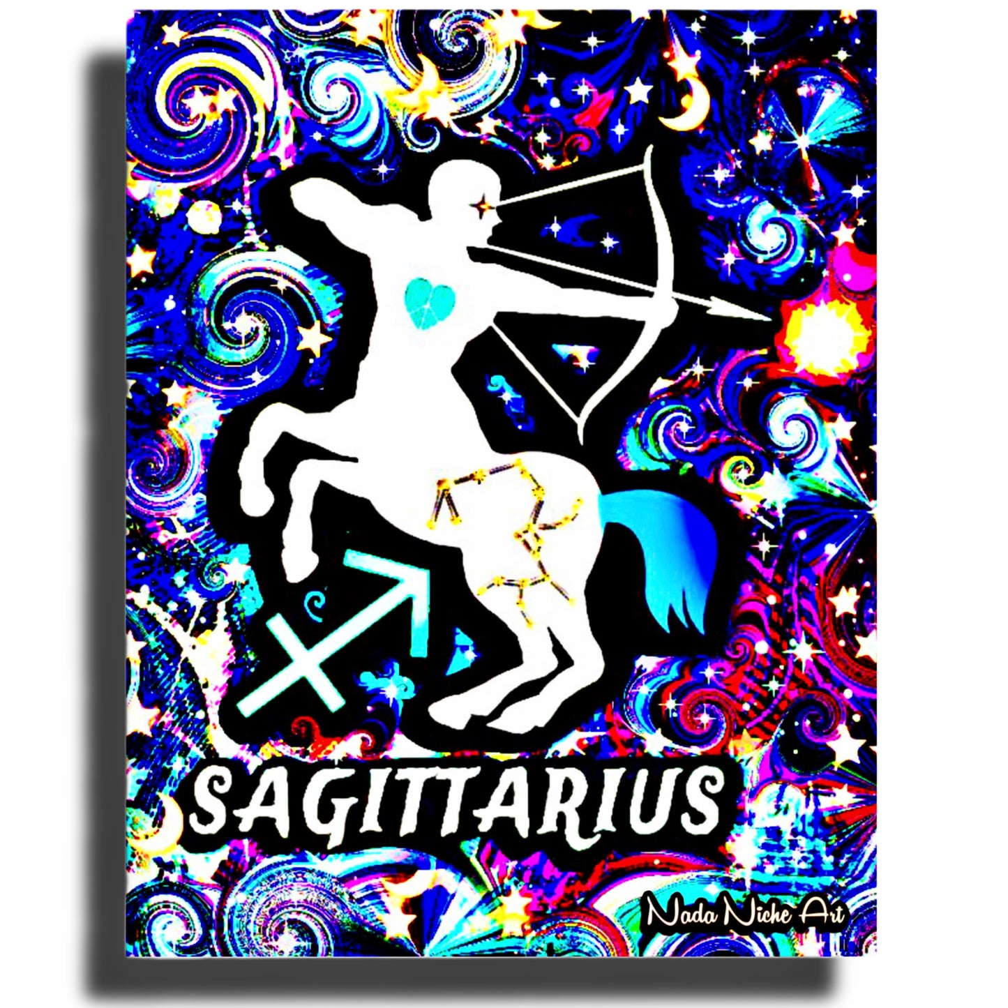 Sagittarius Zodiac Astrology Wall Canvas With The Centaur Archer, Symbol and Star Constellation