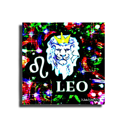 Leo Zodiac Astrology Wall Canvas With The Lion, Symbol and Star Constellation