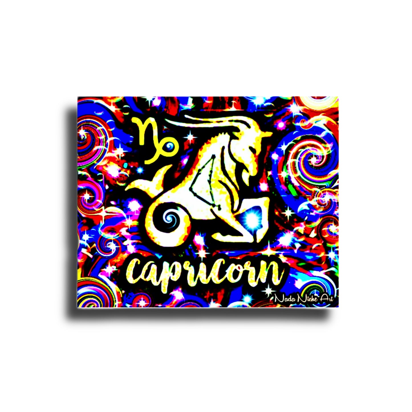 Capricorn Zodiac Astrology Wall Canvas With The Sea-Goat / Goat-Fish, Symbol and Star Constellation