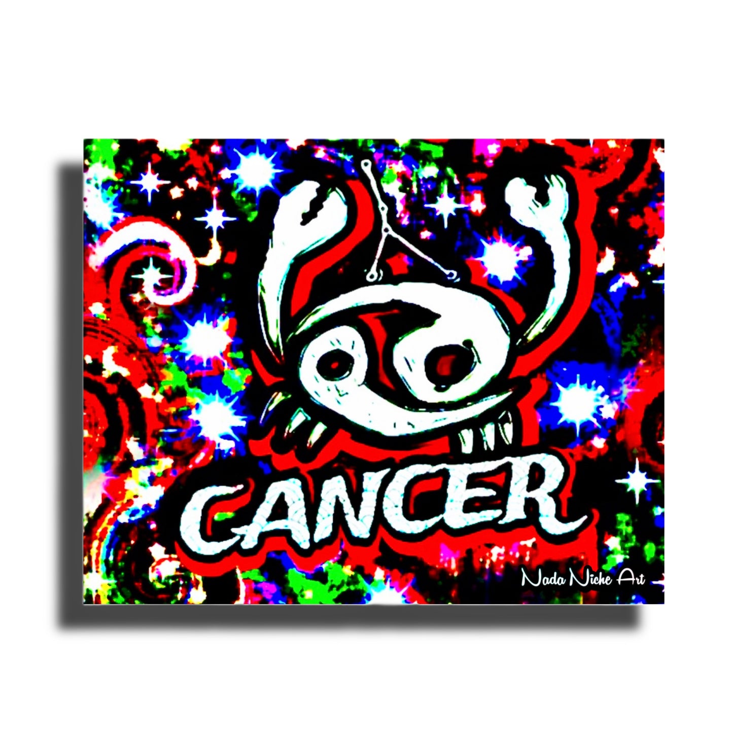 Cancer Zodiac Astrology Wall Canvas With The Crab, Symbol and Star Constellation