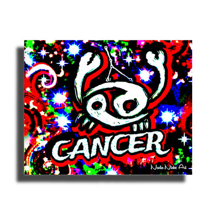 Cancer Zodiac Astrology Wall Canvas With The Crab, Symbol and Star Constellation