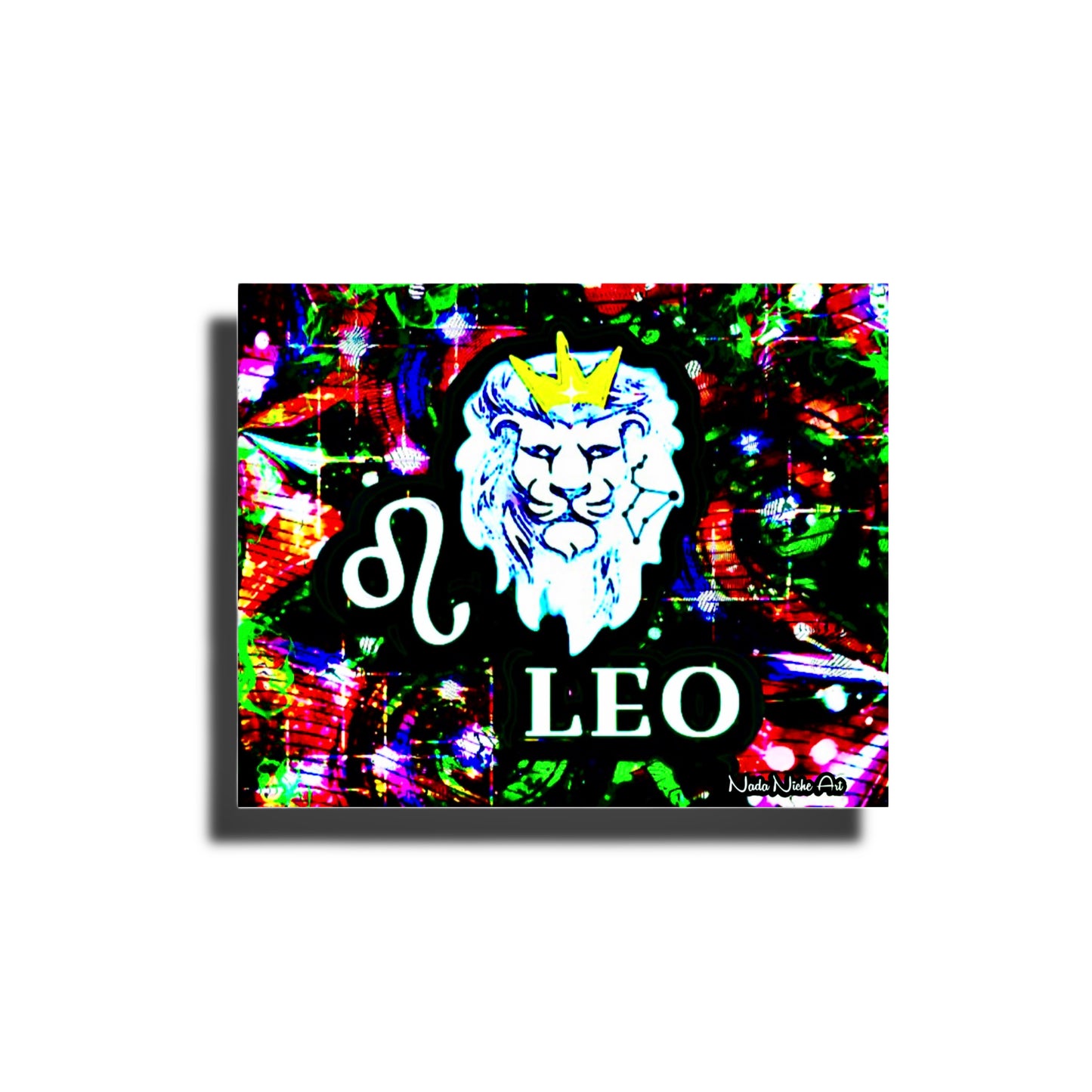 Leo Zodiac Astrology Wall Canvas With The Lion, Symbol and Star Constellation