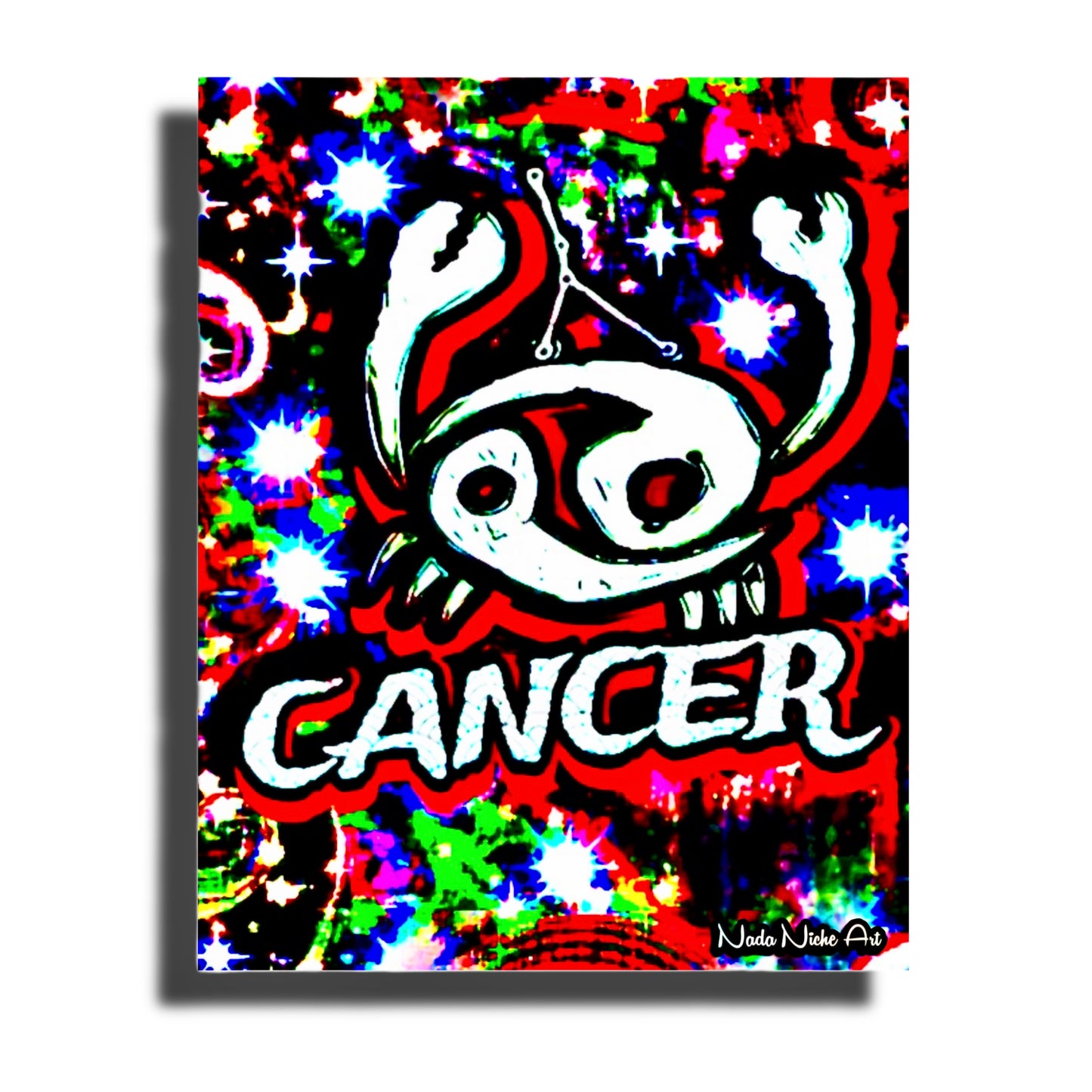 Cancer Zodiac Astrology Wall Canvas With The Crab, Symbol and Star Constellation