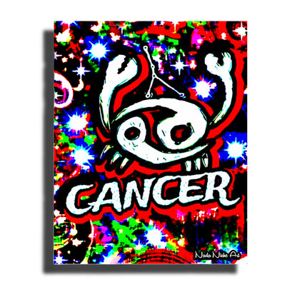Cancer Zodiac Astrology Wall Canvas With The Crab, Symbol and Star Constellation