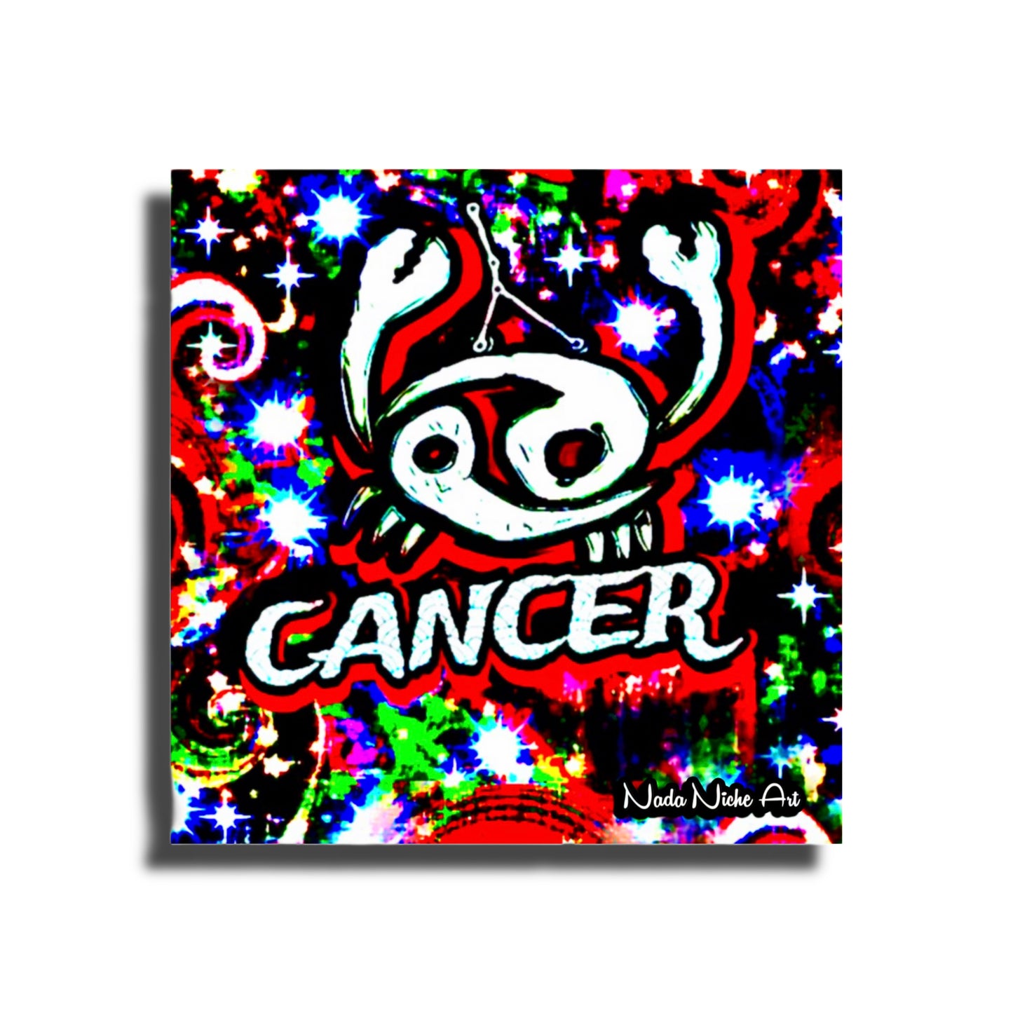 Cancer Zodiac Astrology Wall Canvas With The Crab, Symbol and Star Constellation