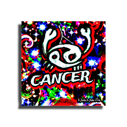 Cancer Zodiac Astrology Wall Canvas With The Crab, Symbol and Star Constellation