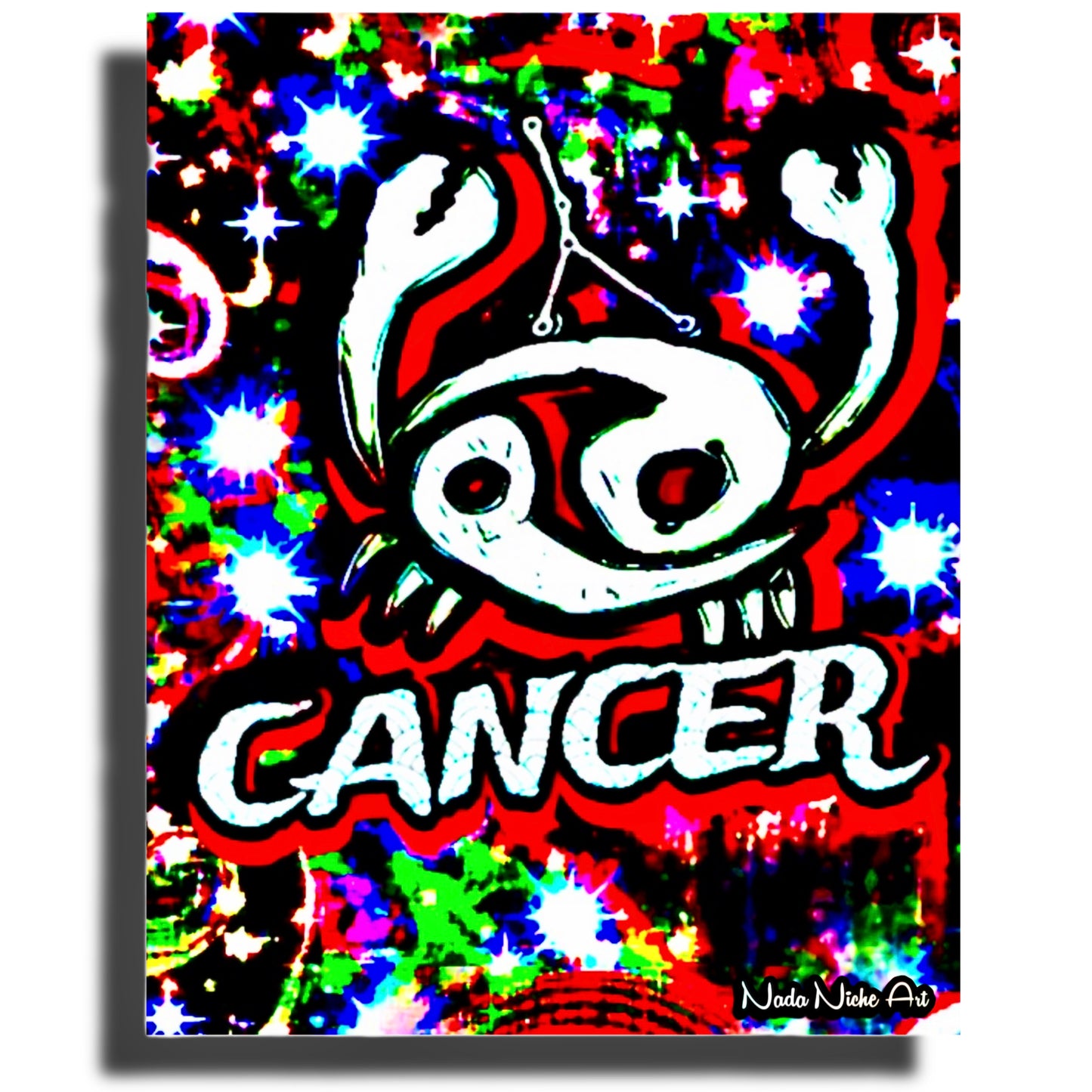 Cancer Zodiac Astrology Wall Canvas With The Crab, Symbol and Star Constellation
