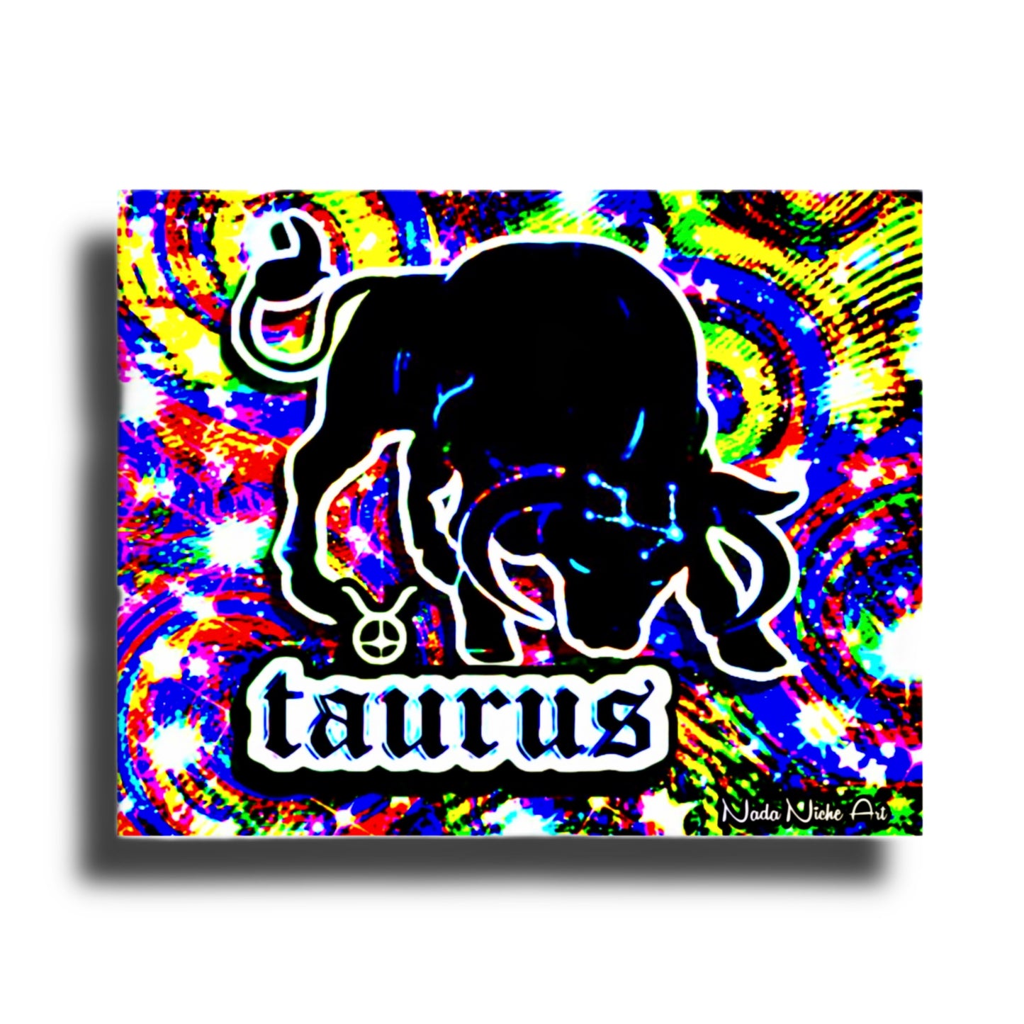 Taurus Zodiac Astrology Wall Canvas With The Bull, Symbol and Star Constellation