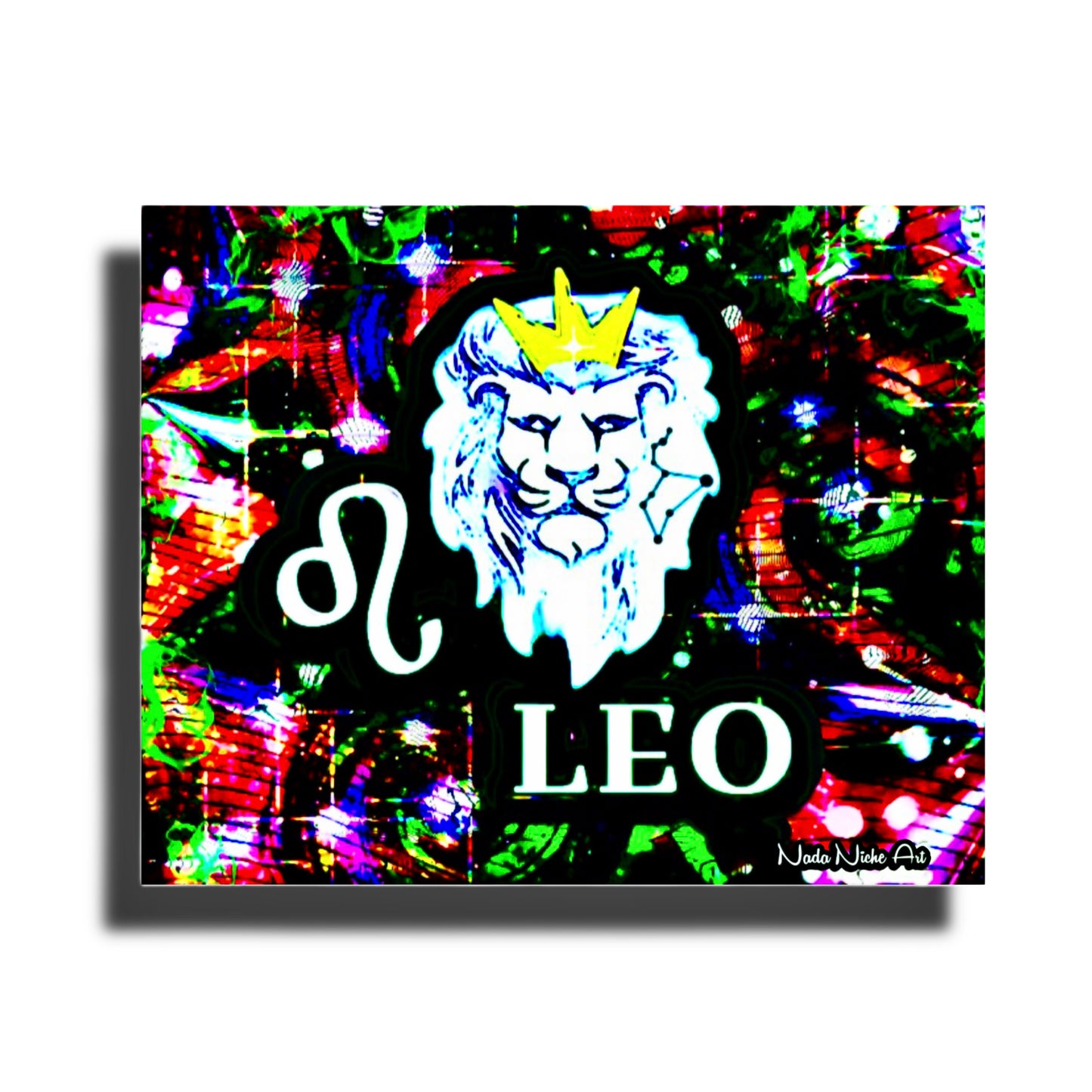 Leo Zodiac Astrology Wall Canvas With The Lion, Symbol and Star Constellation