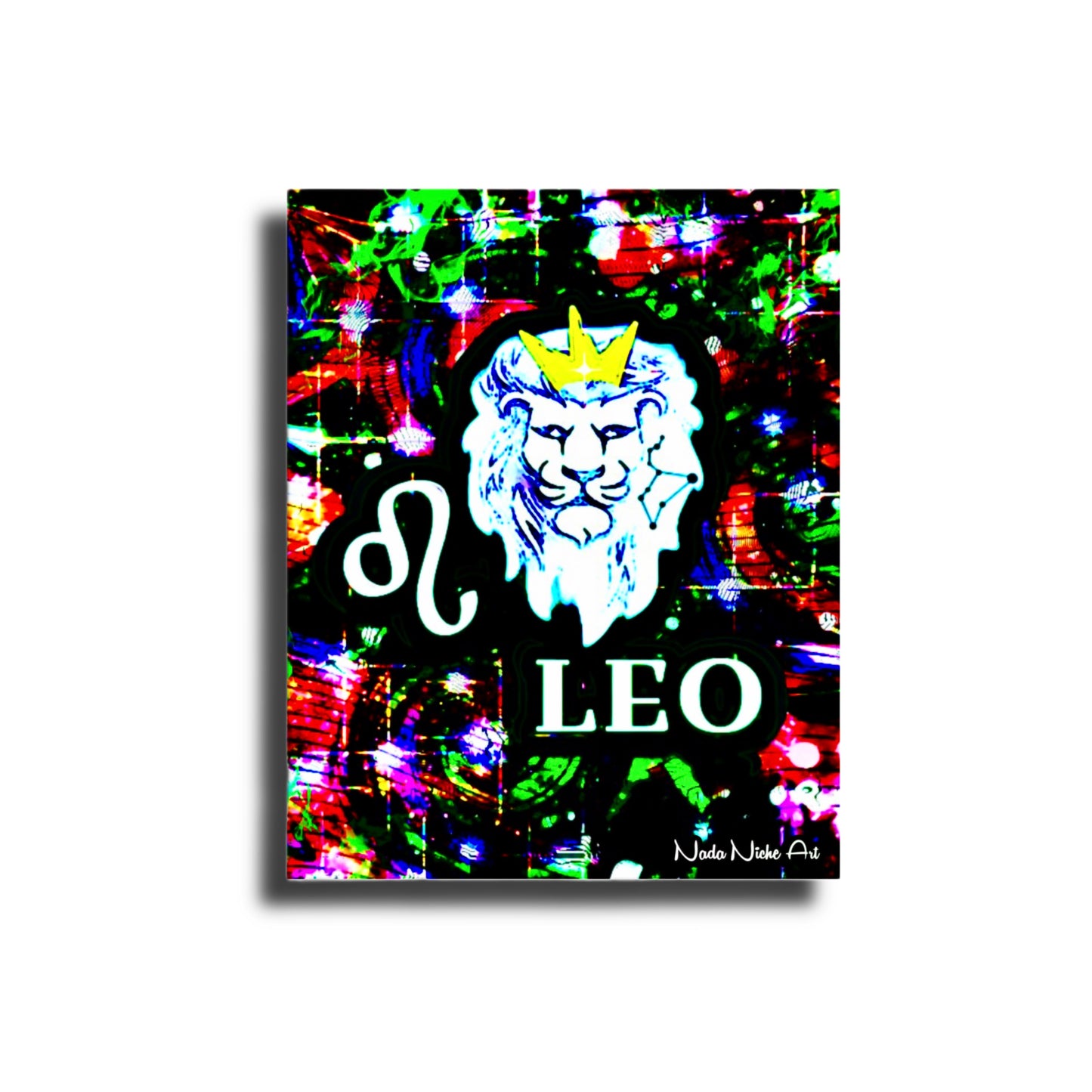 Leo Zodiac Astrology Wall Canvas With The Lion, Symbol and Star Constellation