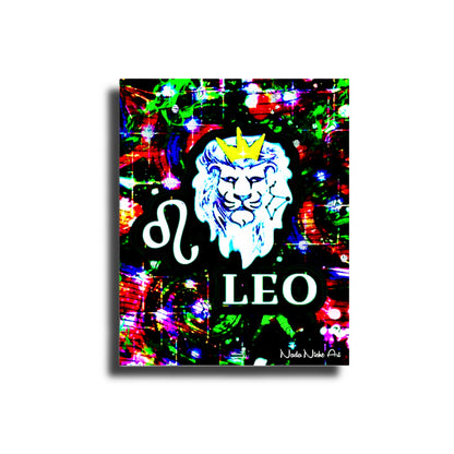 Leo Zodiac Astrology Wall Canvas With The Lion, Symbol and Star Constellation
